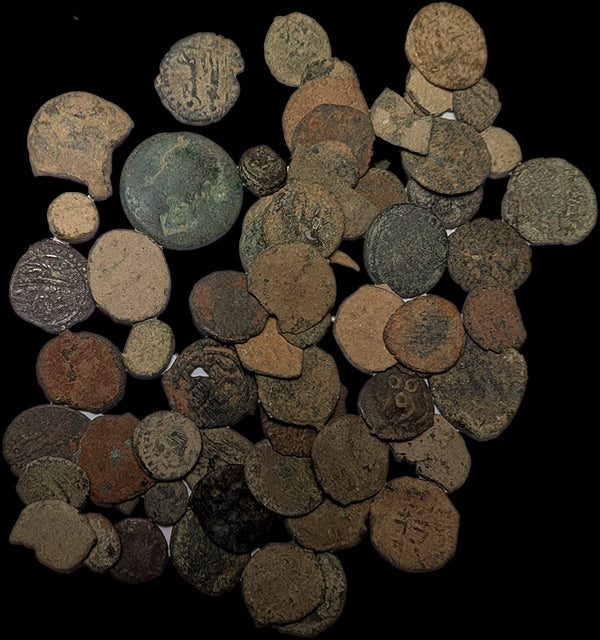 54 Uncleaned Ancient Roman, Islamic and ? coins - you are buying all 54 coins